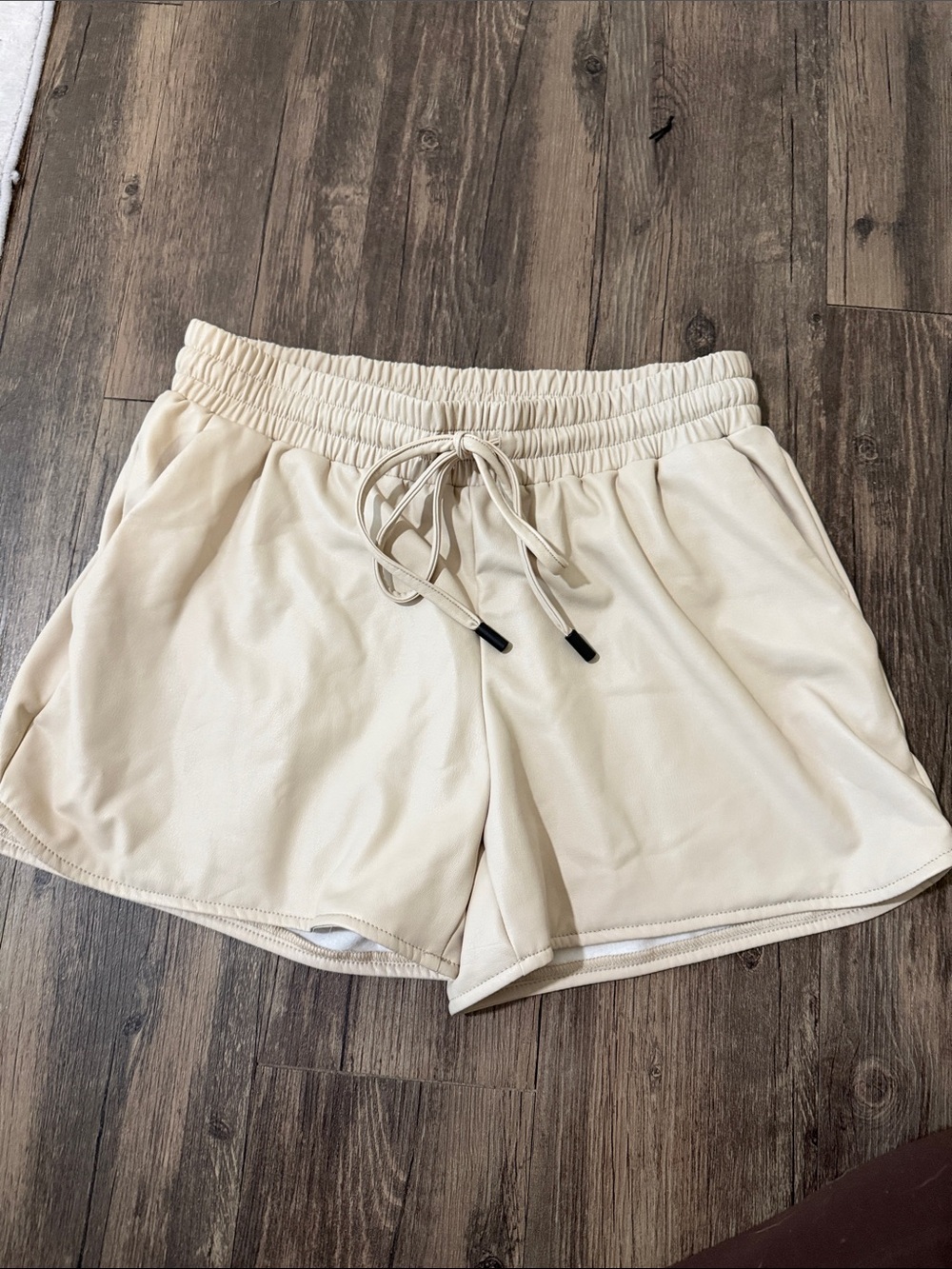 LNA Cream Elastic Waist Shorts